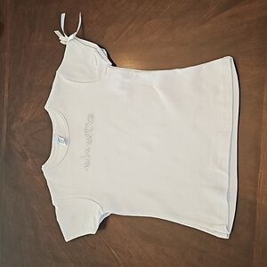 Custom T-Shirt, Girls 14/16, White with SKATE in rhinestones